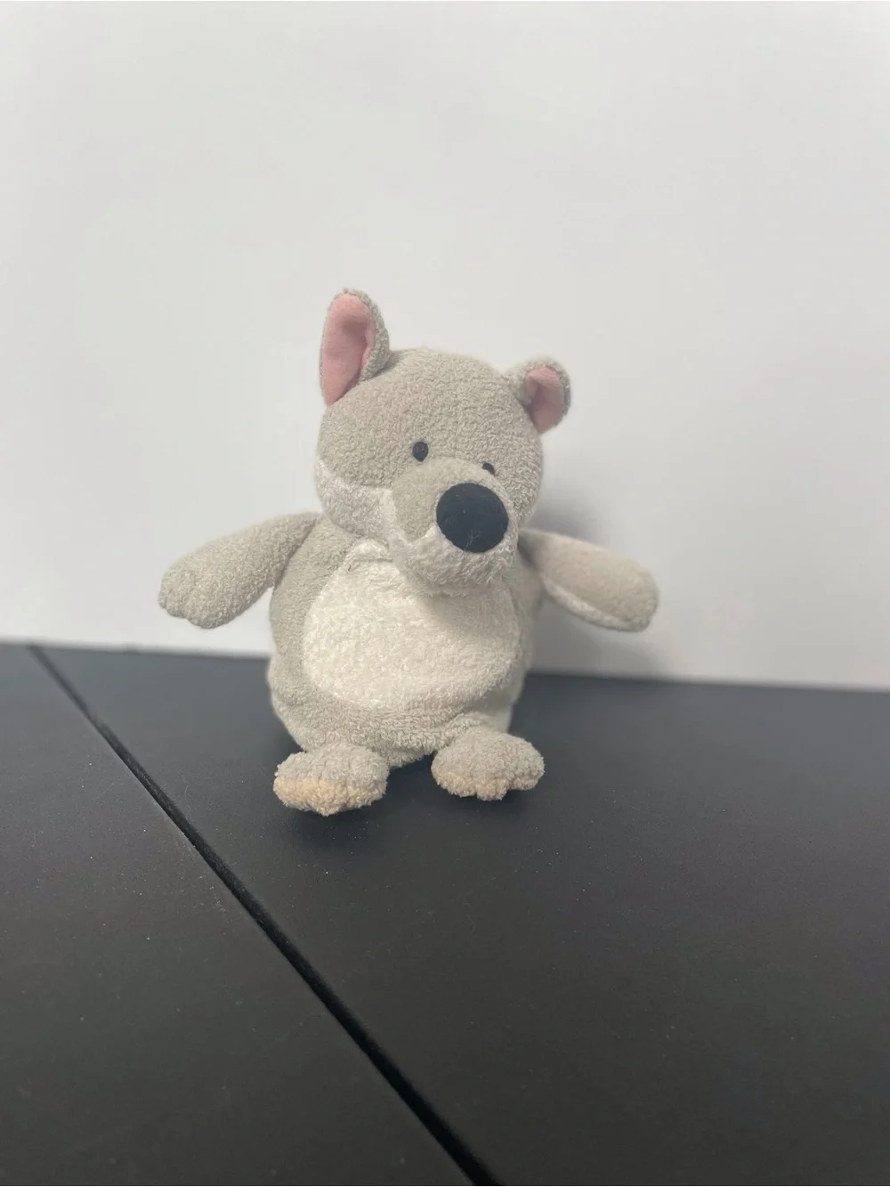 Cost Plus World Market Grey and Cream Plush Wolf and Sheep Toy